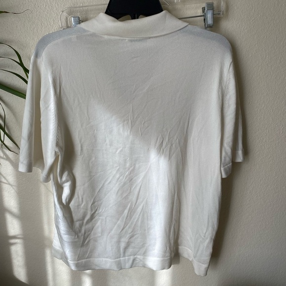 Sandro Men’s Short Sleeve Shirt in Cream Size M Button Down Knit Boxy Shirt - Picture 4 of 10